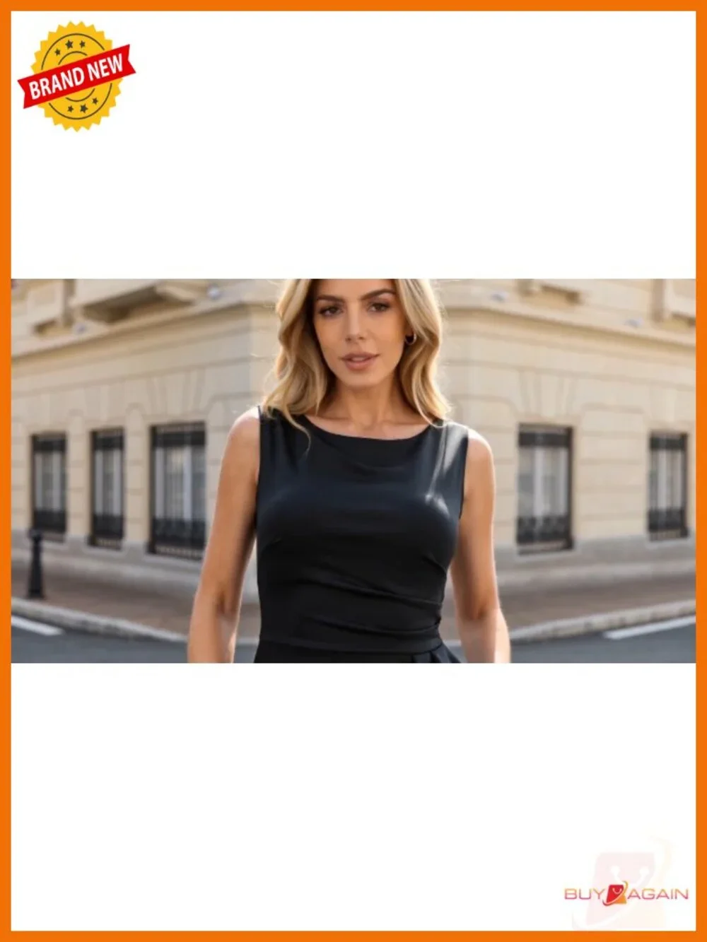 Miusol Retro Ruffle Sleeveless Slim Business Work Pencil Dress
